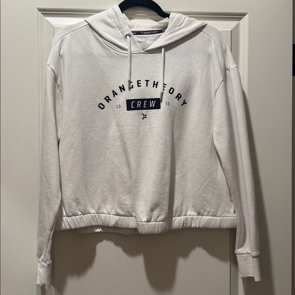 White and black Orangetheory fitness hoodie